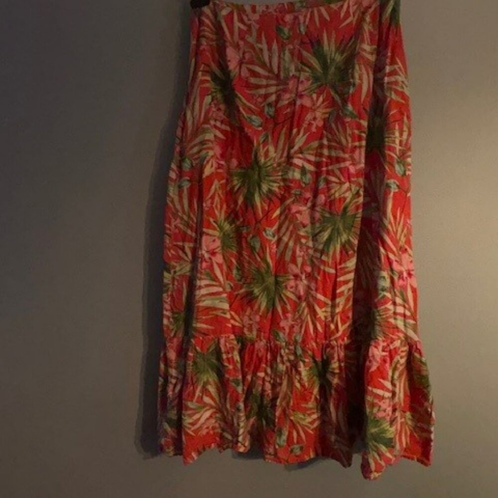 🌻3 for $15🌻 Lulu's Red Tropical Maxi Skirt - Picture 3 of 5